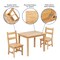 Emma and Oliver Kids 3 Piece Solid Hardwood Table and Chair Set for Playroom, Kitchen